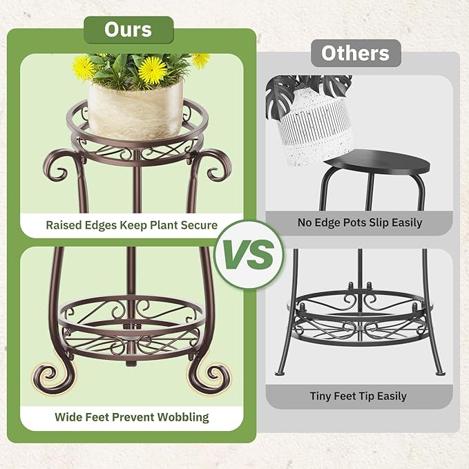 KMOTASUO 3 Tier Metal Plant Stand - Image 5