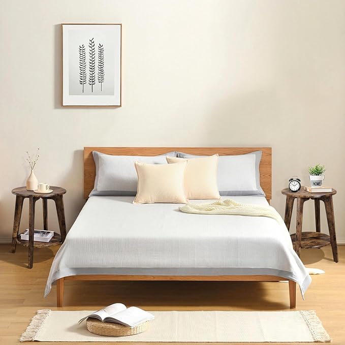 Small Round Side Table Wooden End Table - Image 6