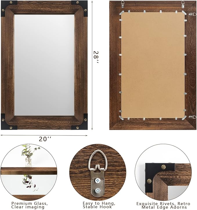 blue page Rustic Mirror Wood Mirror - Image 7