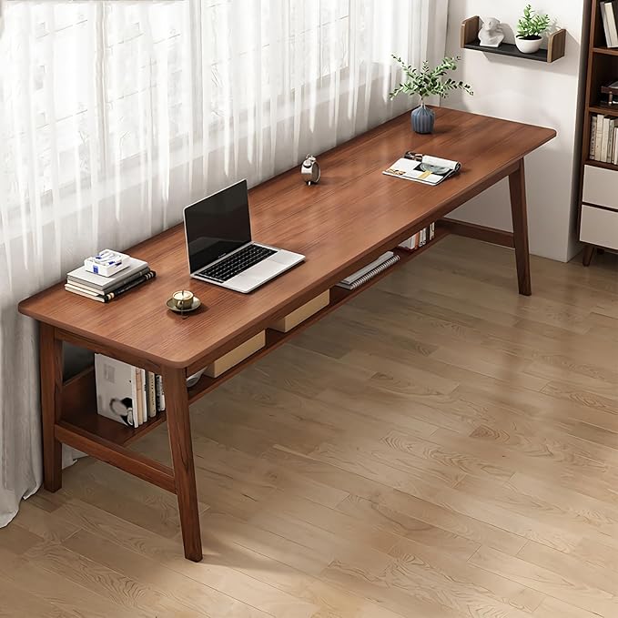 Solid Wood Desk, Writing Desk, Home Office Workstation by Ytaoka