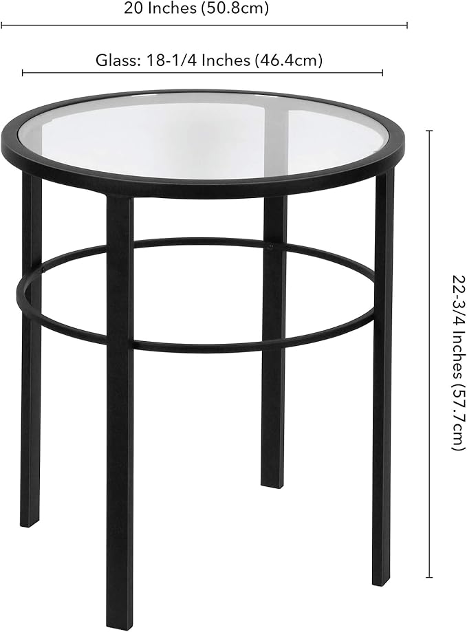 Henn&Hart 20" Wide Round Side Table in Blackened Bronze, Table - Image 3