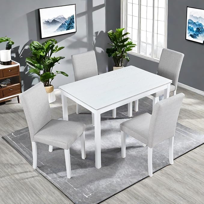 Dining Table Set, 5 Piece Counter Height Table Set - Image 2