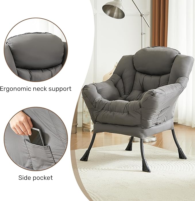 HollyHOME Large Fabric Lazy Chair - Image 4