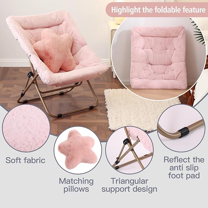 Welnow Comfy Saucer Chair, Oversized Folding Reading Chair - Image 4