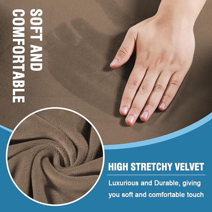 H.VERSAILTEX Sofa Cover 4 Piece T Cushion Sofa Slipcovers Thick Velvet Couch - Image 3