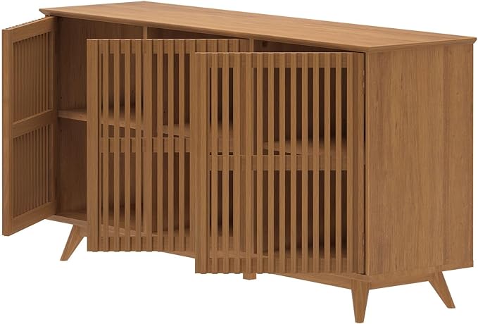 Plank+Beam Mid-Century Modern Wood TV Stand, Three Door Solid Wood - Image 12