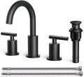 FORIOUS Bathroom Faucets 3 Hole, Matte Black Bathroom Sink Faucet 3 Hole Vanity by FORIOUS