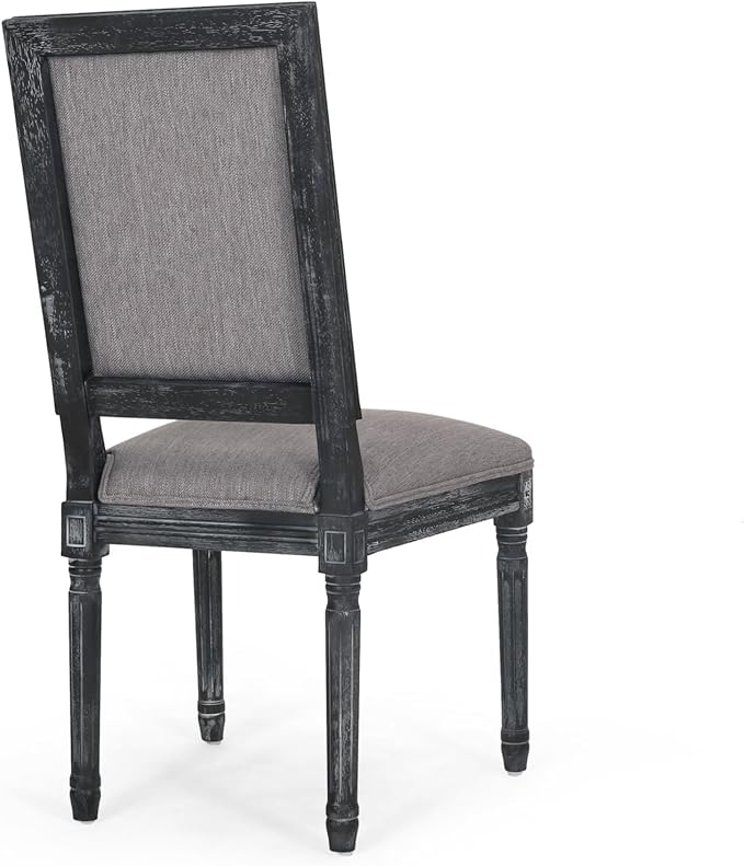 Merax Upholstered Solid Wood Dining Chairs Set of 2, French Country Style - Image 7