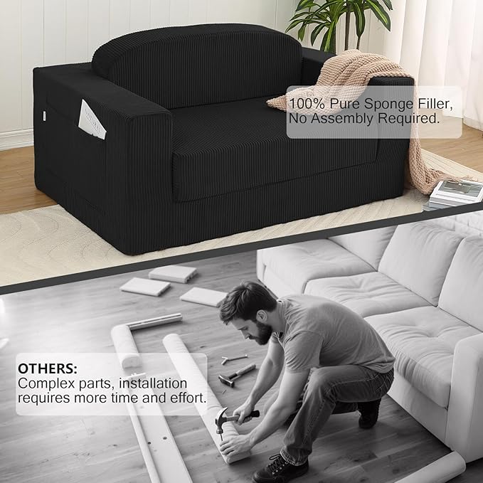 MeMoreCool Convertible Sofa Bed, Pull Out Loveseat Sleeper Sofa, Small Boneless - Image 5