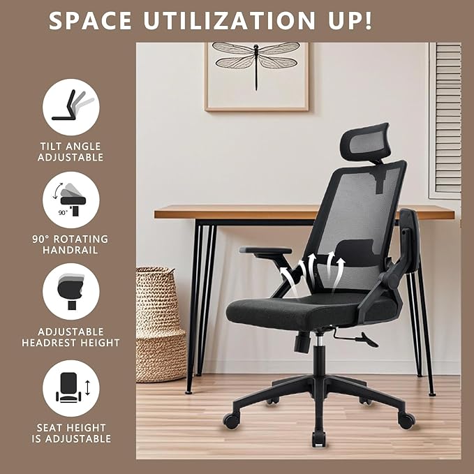 Ergonomic Swivel Task Chair High Back Home Desk Chair Computer Office Chair - Image 8
