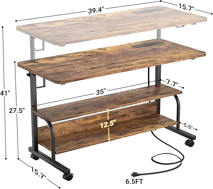 39" Height Adjustable Standing Desk - Image 3
