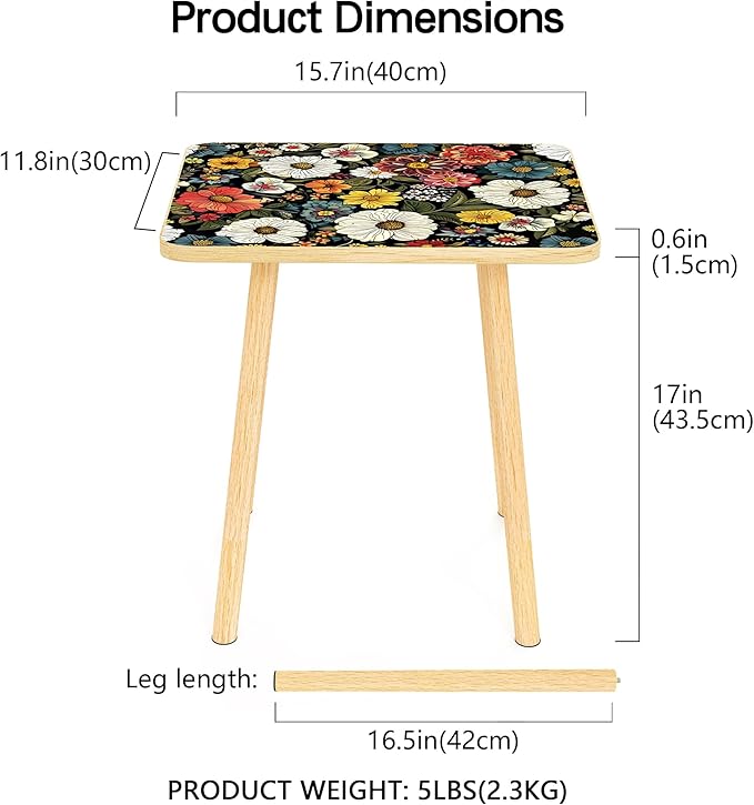 Mandala Small Rectangle End Table, Side Table - Image 3