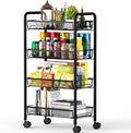 OVICAR 4 Tier Mesh Wire Rolling Cart, Kitchen Storage Organizer Utility Cart by OVICAR