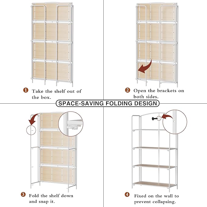Crofy No Assembly Folding Bookshelf - Image 5