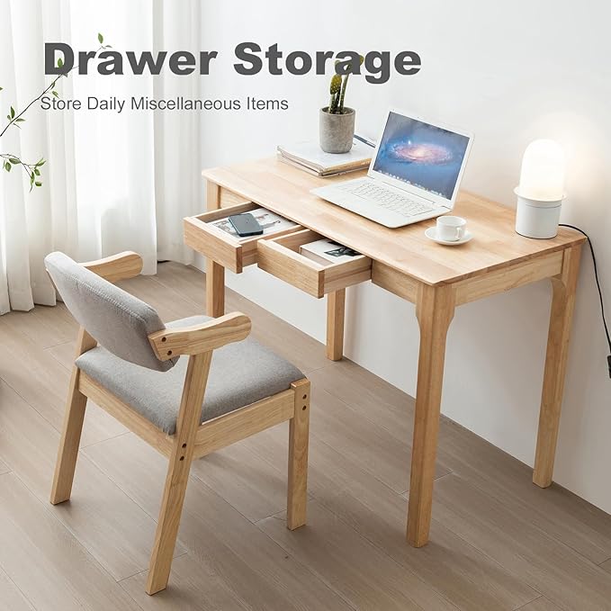 Solid Wood Desk, Gaming Study Home Office Desks - Image 8