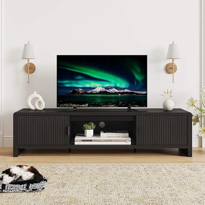FATORRI TV Stand for 75/65/55 Inch TVs, Mid Century Modern Entertainment Center - Image 8