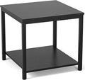 Homieasy Side Table 20 Inch Square, 2-Tier Coffee Tea End Table Nightstands by Homieasy