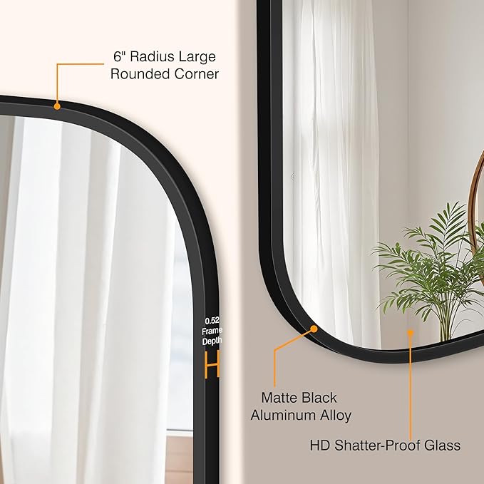 Bathroom Mirrors for Over Sink, 24x36 Black Vanity Mirror for Bathroom Sink - Image 3