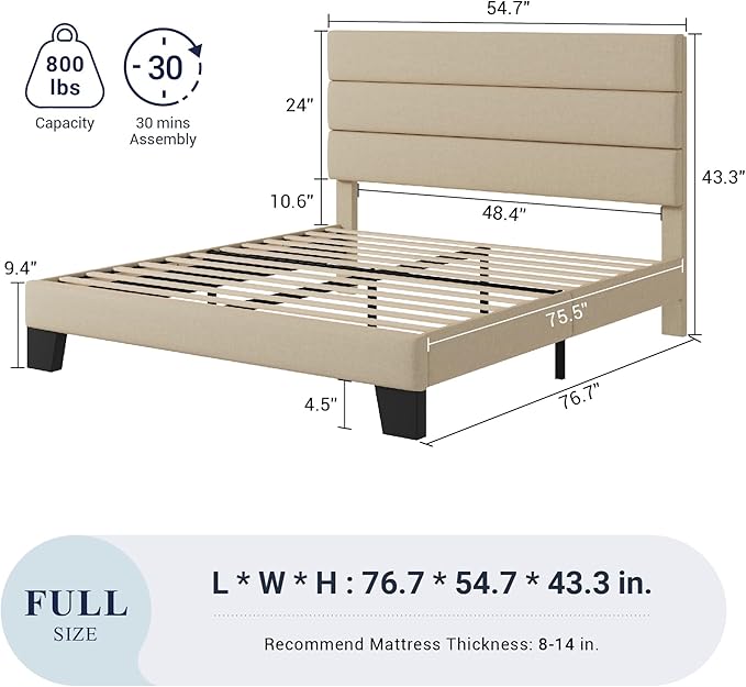 Allewie Full Size Platform Bed Frame - Image 2