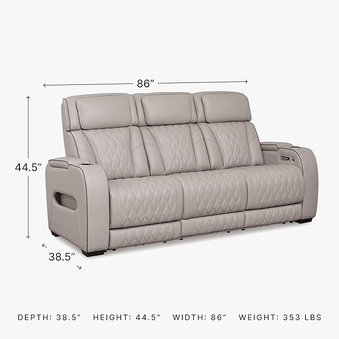 Signature Design by Ashley Boyington Contemporary Leather Match Power Reclining - Image 3