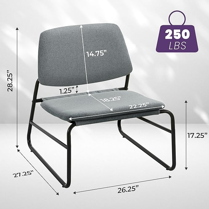 DAICO Modern Accent Chair Comfy Living Room Chair Armless Sling Accent Chairs - Image 2