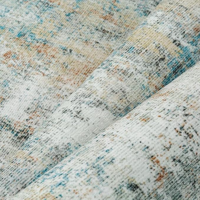 9x12 Area Rug Teal Beige Modern Neutral Abstract Living Room Bedroom Indoor - Image 9