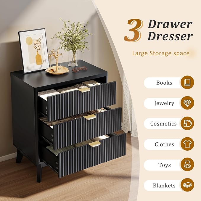 LYNCOHOME Fluted Nightstand - Image 4