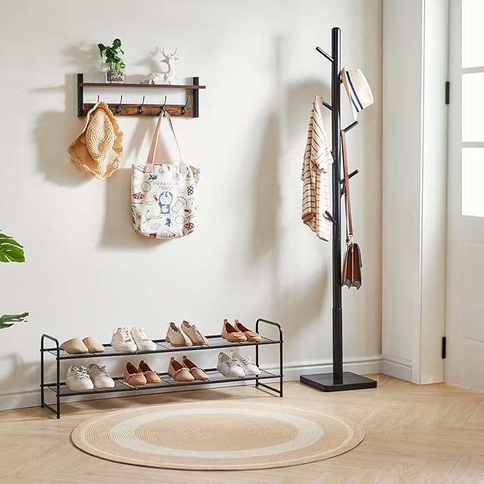 YMYNY Freestanding Shoe Racks, 2 Tiers Stackable & Adjustable Shoe Storage Shelf - Image 2