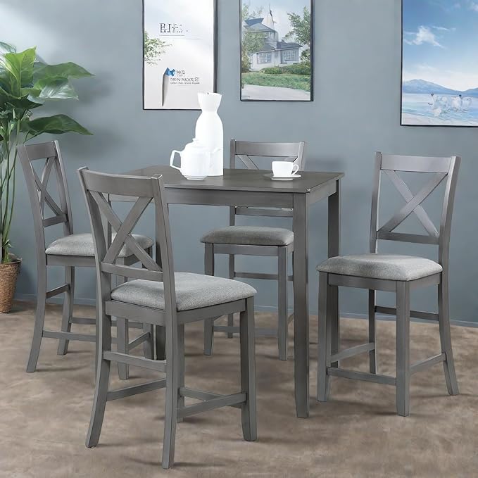 Dining Table Set for 4, Modern 5 Piece Dining Room Table Set - Image 6