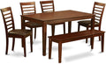 East West Furniture CAML6C-MAH-LC 6 Piece Dining Table Set Contains a Rectangle by EastWestFurniture