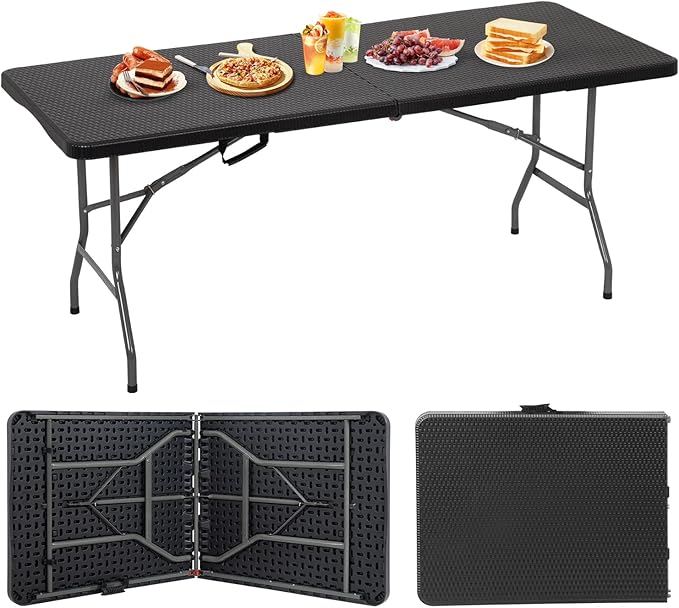 BestOffice Outdoor Folding Camping Table Plastic Table Portable Square Height by BestOffice