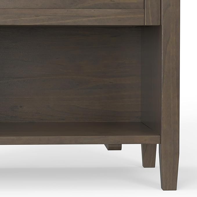 SIMPLIHOME Ela SOLID WOOD 24 Inch Wide Transitional Bedside Table in Smoky Brown - Image 11