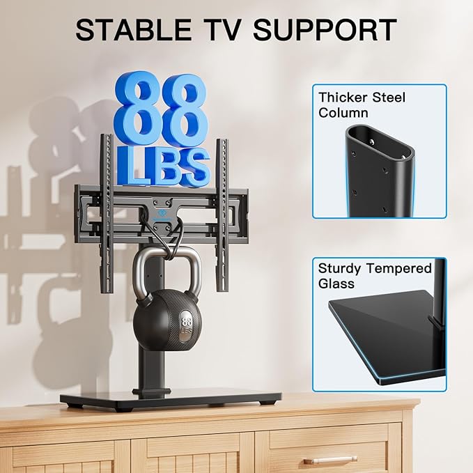 PERLESMITH Universal Swivel TV Stand-Table Top TV Stand - Image 5