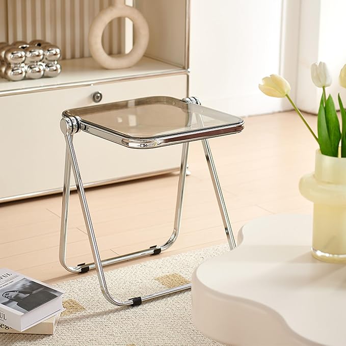 16.2" × 14.1" Acrylic Folding Table, Small Lightweight End Table - Image 7