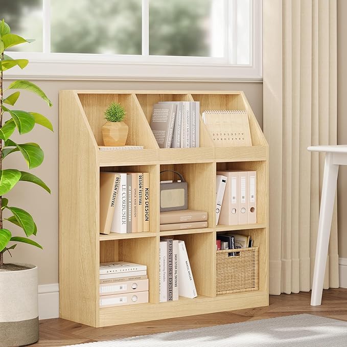 9-Cube Wooden Storage Bookcase by NELYE