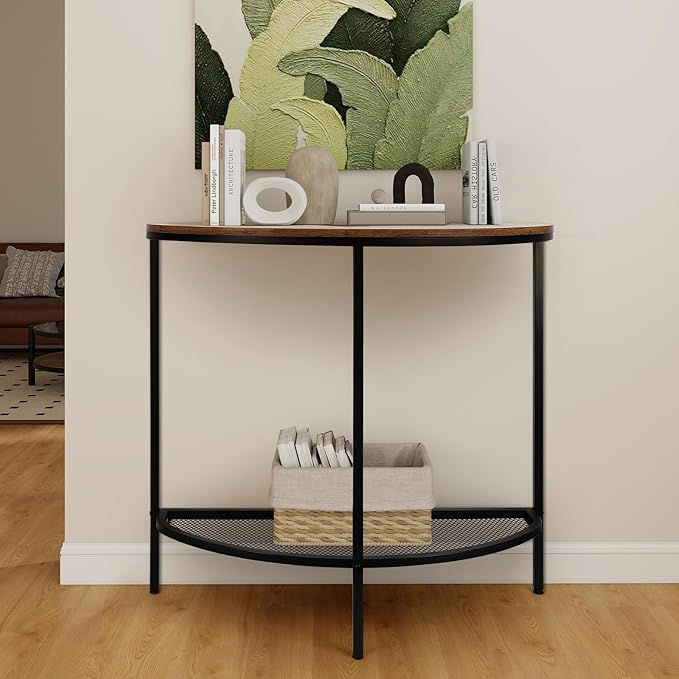 Entry Table Narrow Livingroom Furniture: 2 Tier Modern Console Table - Image 6