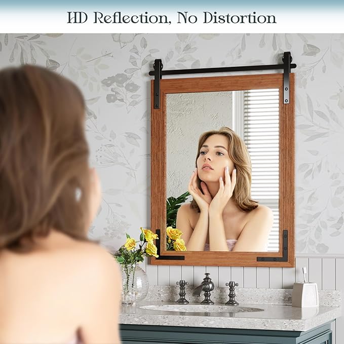 24x36 Inch Farmhouse Mirror for Bathroom, Rectangle Wall Decorative Mirrors for - Image 5