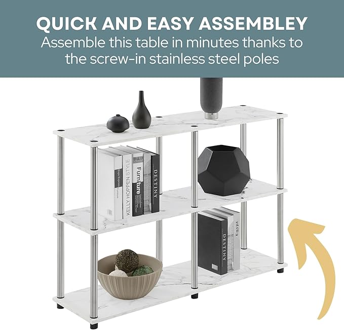 Convenience Concepts Designs2Go No Tools 3 Tier Wide Console Table 42" - Image 9