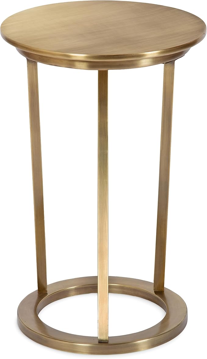 Kate and Laurel Aja Modern Metal Round Side Table; 15 x 15 x 23; Antique Brass; - Image 8