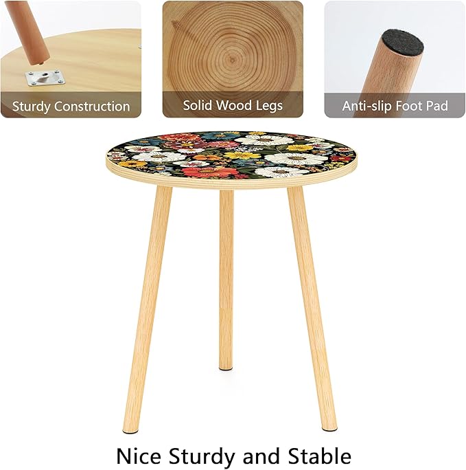 Mandala Round End Table, Small Side Table - Image 7