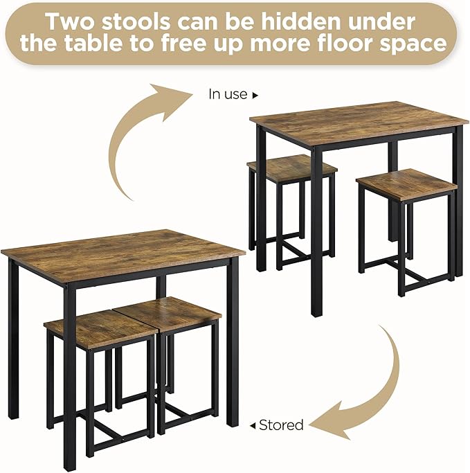 Yaheetech Industrial Dining Kitchen Table Set - Image 6