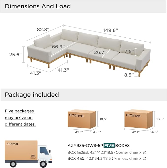 Acanva Minimalist Modular Sectional Sofa - Image 2