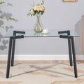 Dining Table for 6 Kitchen Table 51" Rectangular Modern Glass Dining Table by LynginsCreativeLife