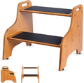 2-Step Wooden Step Stool for Adults & Kids – Non-Slip Bed, and Closet Use – by Unknown