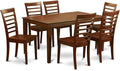East West Furniture CAML7-MAH-W 7 Piece Dining Table Set Consist of a Rectangle by EastWestFurniture