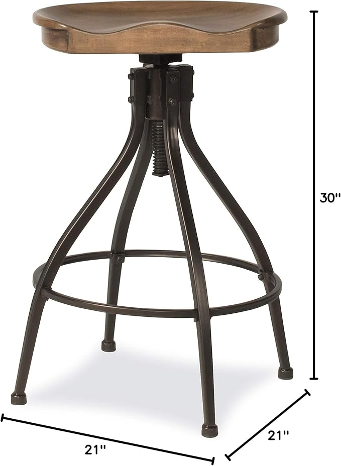 Hillsdale Worland Backless Metal Adjustable Height Stool - Image 3