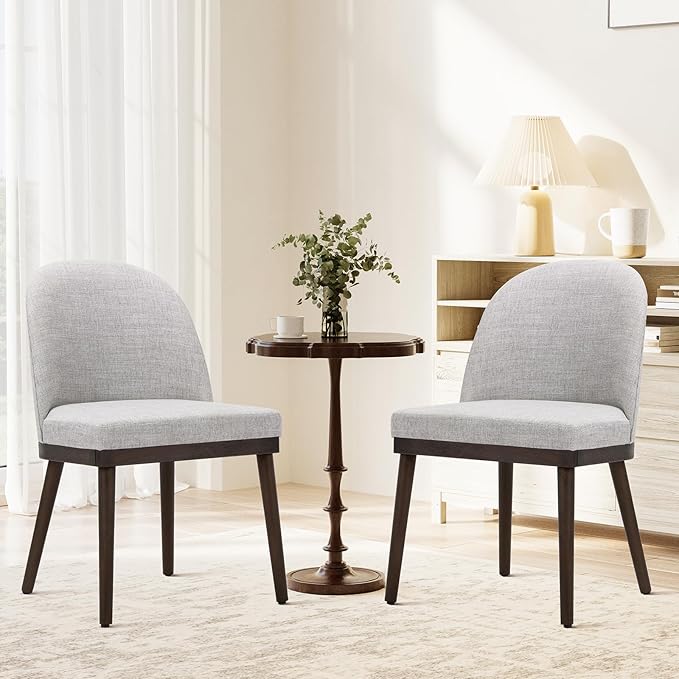 COLAMY Upholstered Dining Chairs Set of 2, Wooden Kitchen Chairs - Image 3
