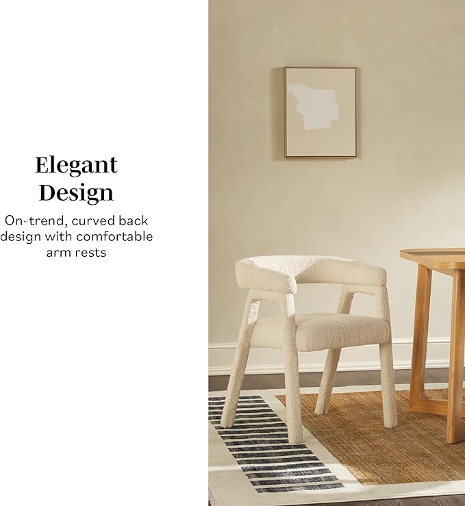Walker Edison Ezra Modern Solid Wood Rounded Back Dining Chair - Image 5