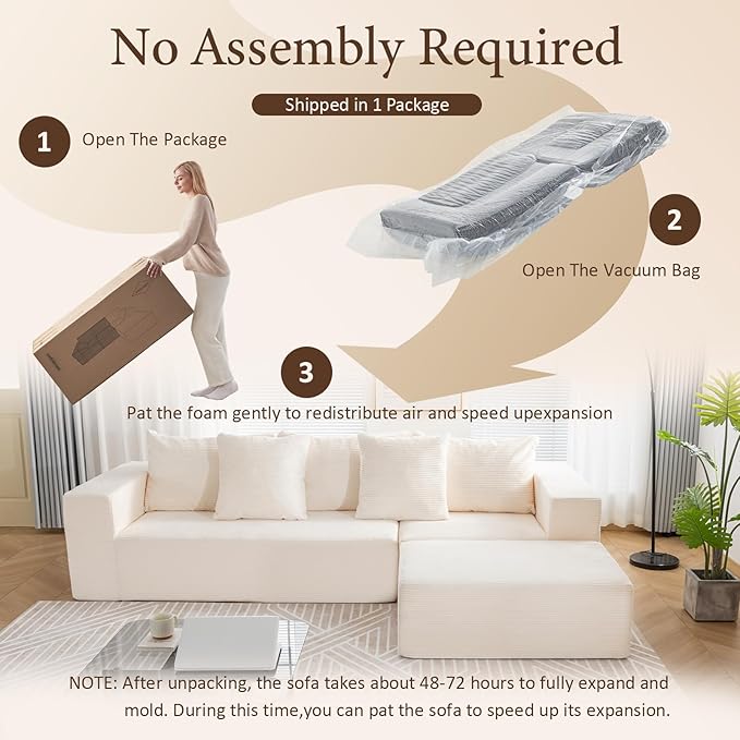 INGEROOM 108" Cloud Sectional Couch - Image 5
