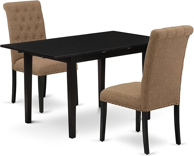 East West Furniture NOBR3-BLK-17 3 Piece Dining Room Table Set Contains a by EastWestFurniture
